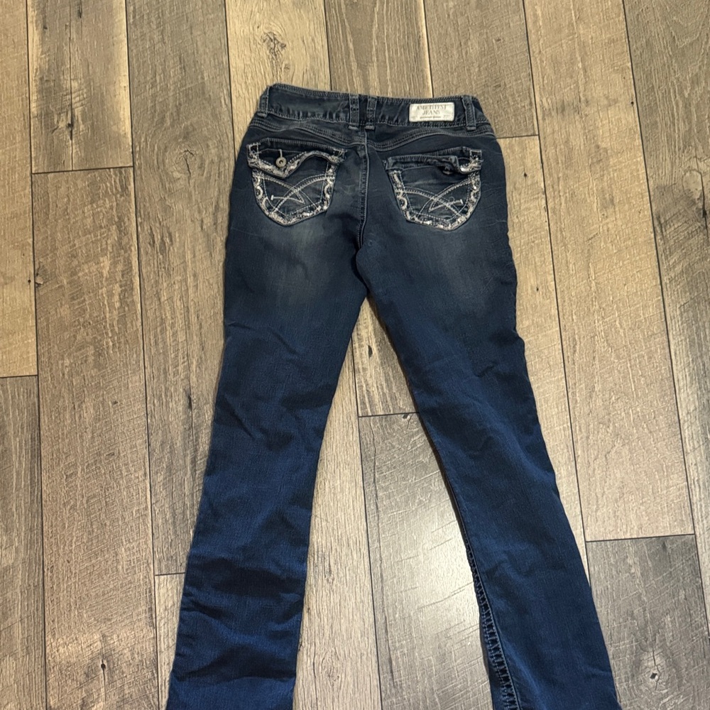 Amethyst Jeans Women's Dark Blue Straight Leg Denim - Picture 4 of 4